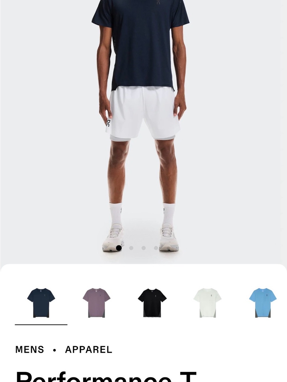 On Men's Performance Short Sleeve Tee - Navy - Picture 3 of 3